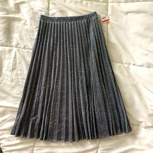 Maison jules gray silver sparkle midi a lone skirt xs